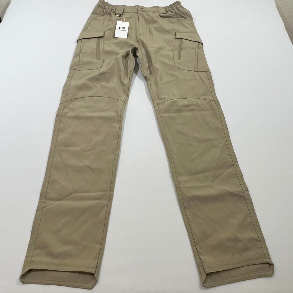 Flexcamo Tactical Series Cargo Pants Utility Pockets Khaki Tan Mens Size M-32